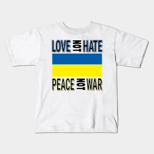 IN SUPPORT OF THE PEOPLE OF UKRAINE - FLAG OF UKRAINE DESIGN FOR STICKERS, HATS Kids T-Shirt